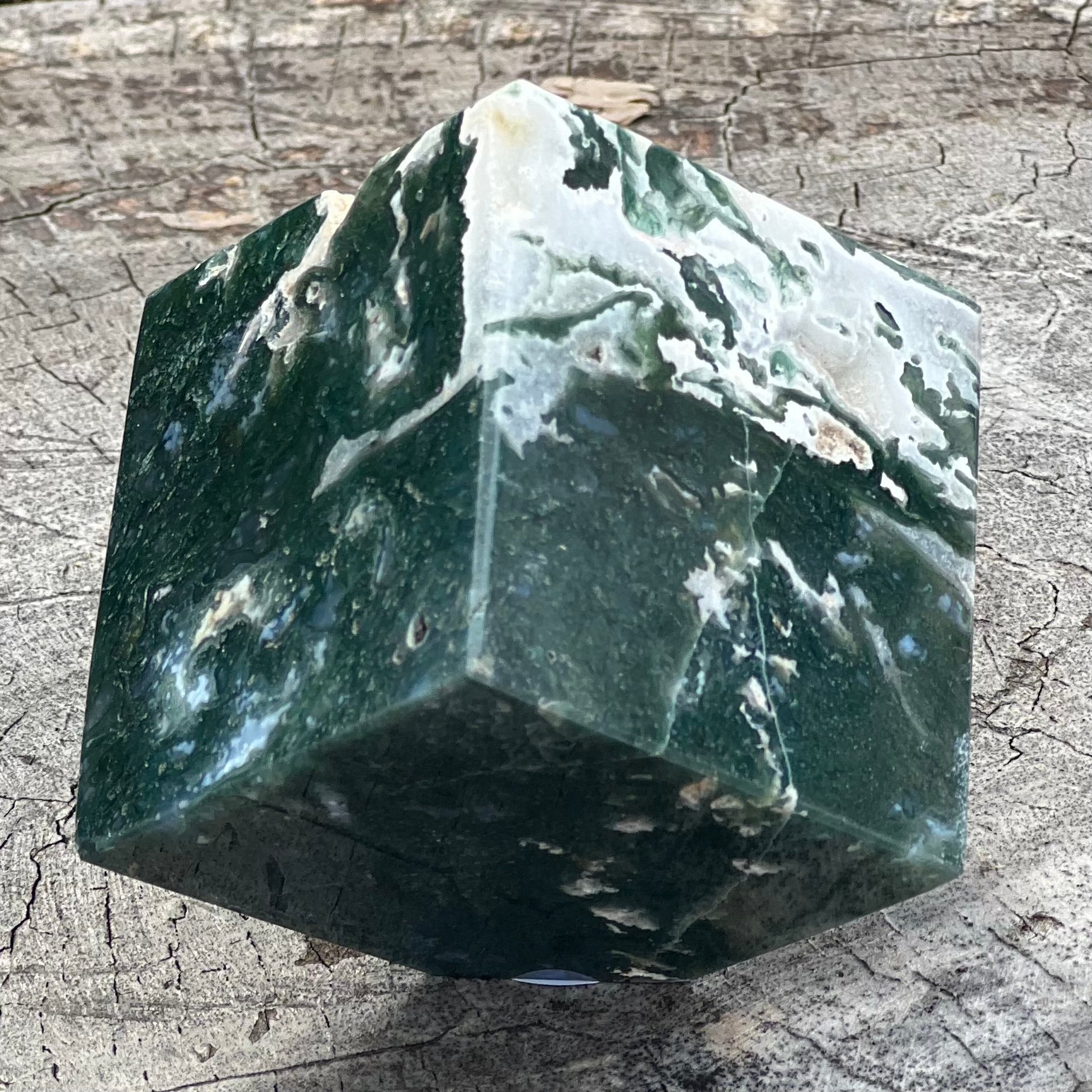 Moss Agate Cube