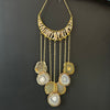 Citrine ~ Dyed Agate ~ Moon Hanger ~ Gold