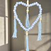 Boho Beaded Heart Hanger ~ Baby Blue