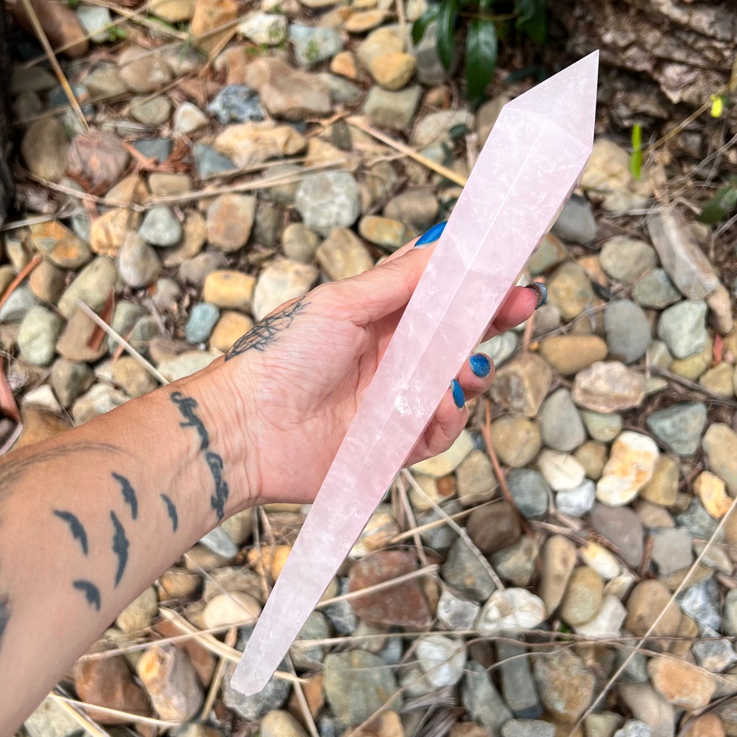 Rose Quartz Double Terminator Wand