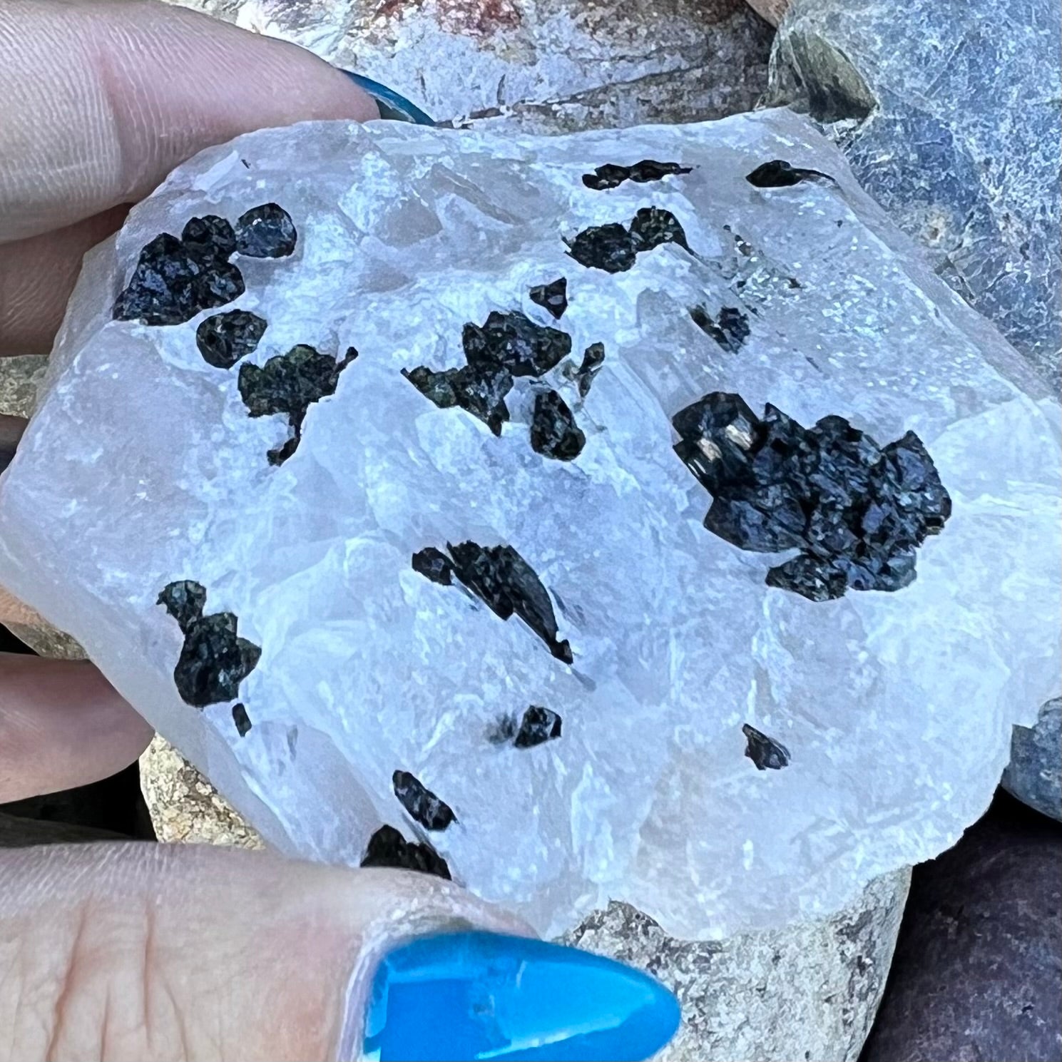 Natural Green Tourmaline on Quartz