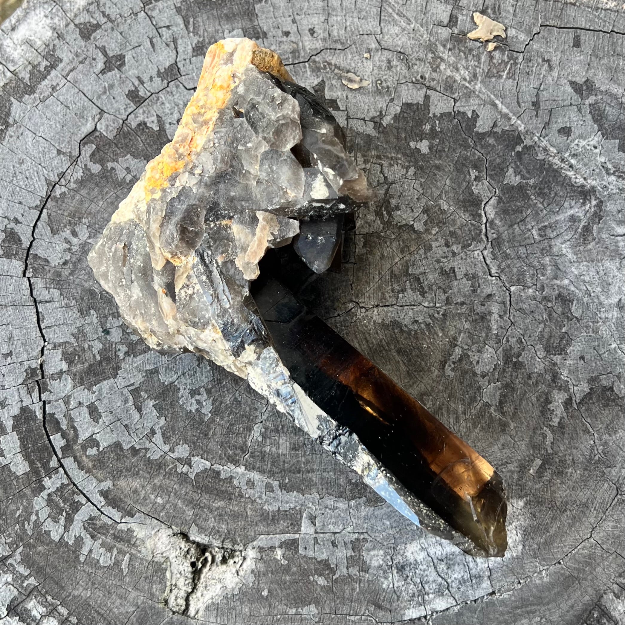 Natural Smoky Lemurian Quartz Cluster