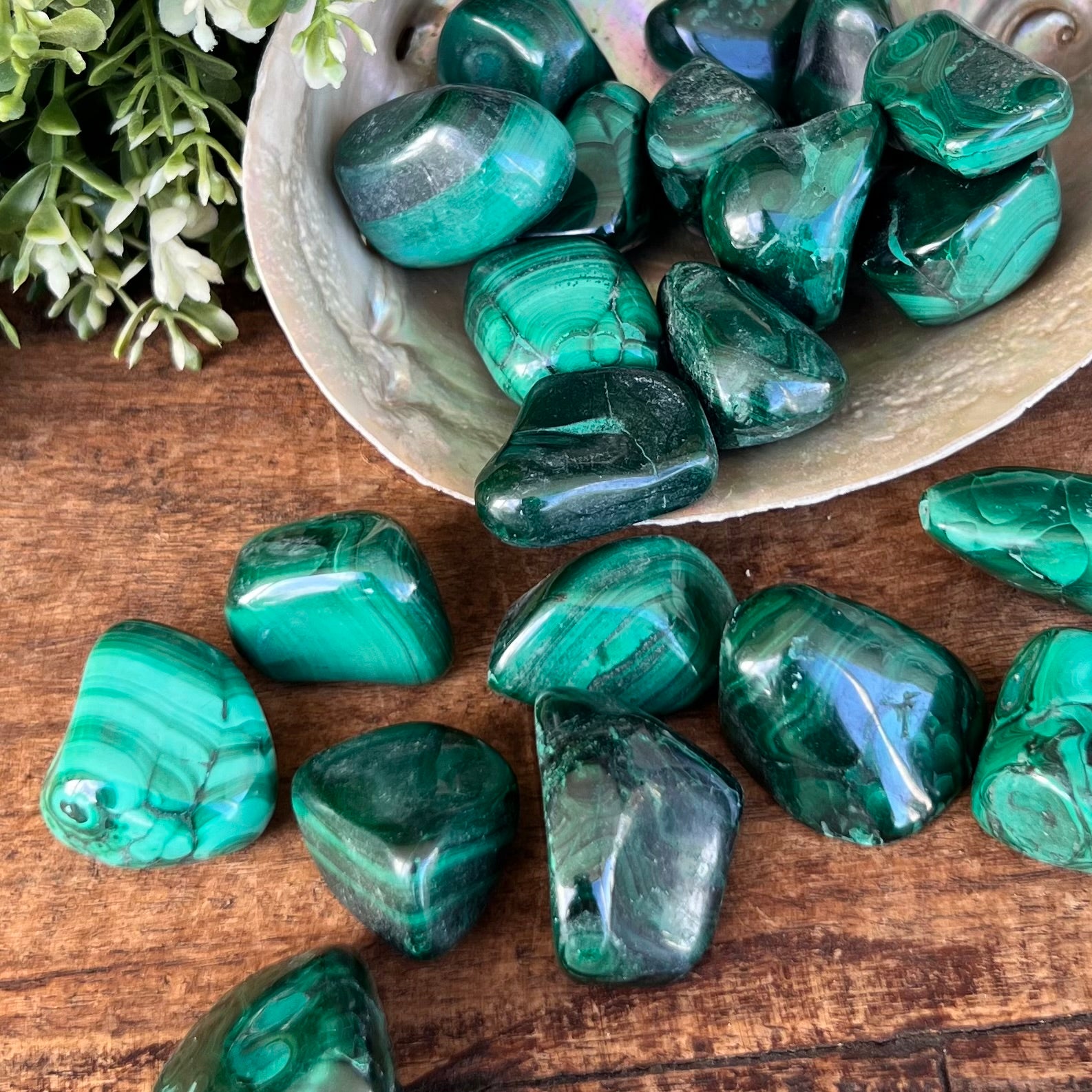 Malachite Tumble Stone ~ Large