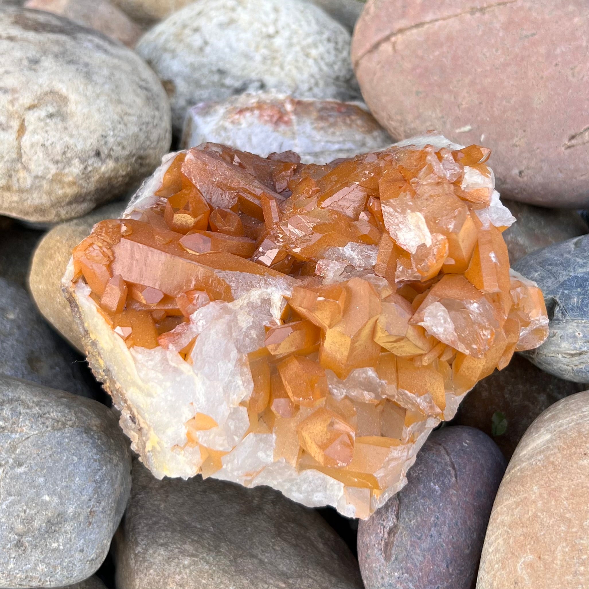 Tangerine Quartz Natural Raw Cluster