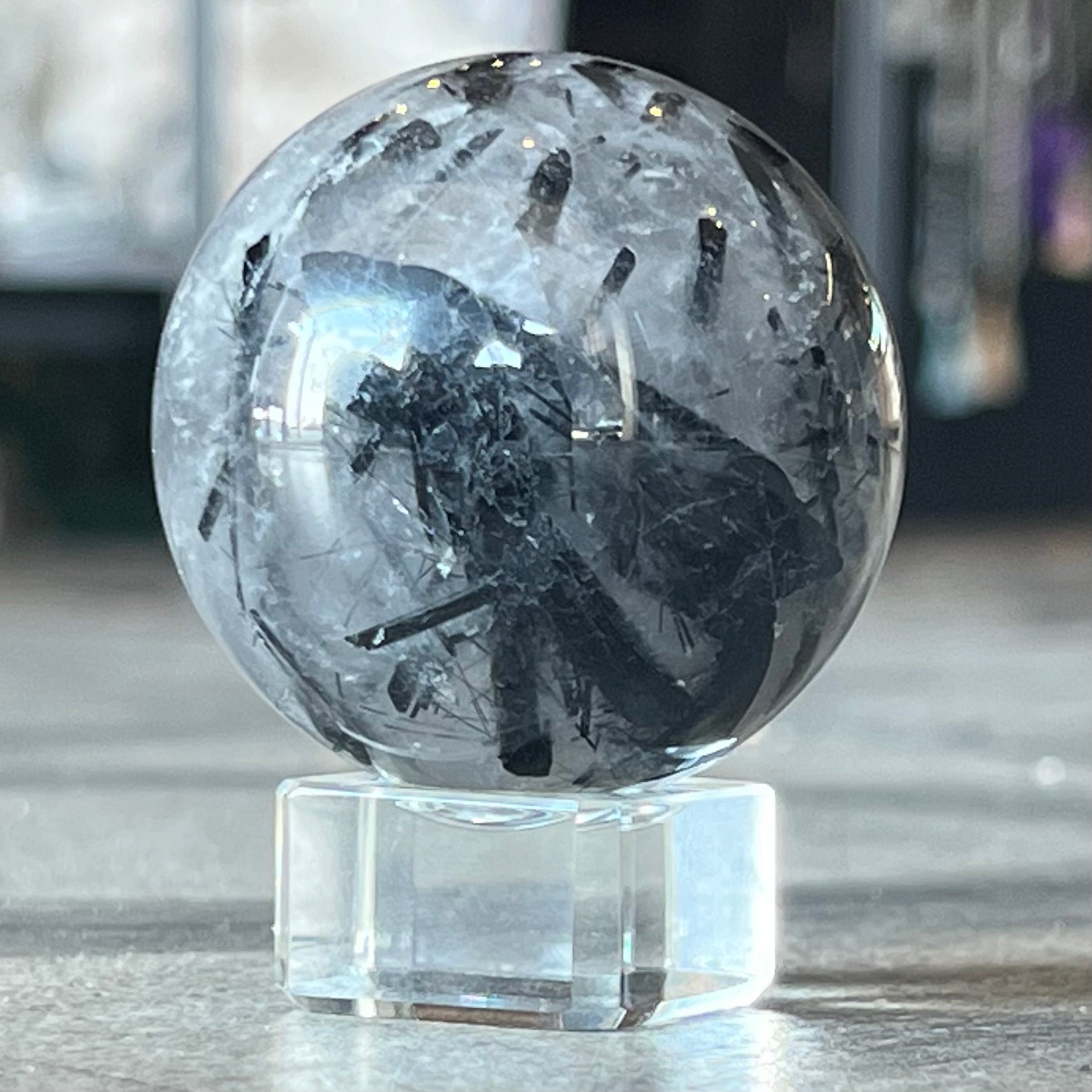 Black Tourmaline in Quartz ~  Sphere