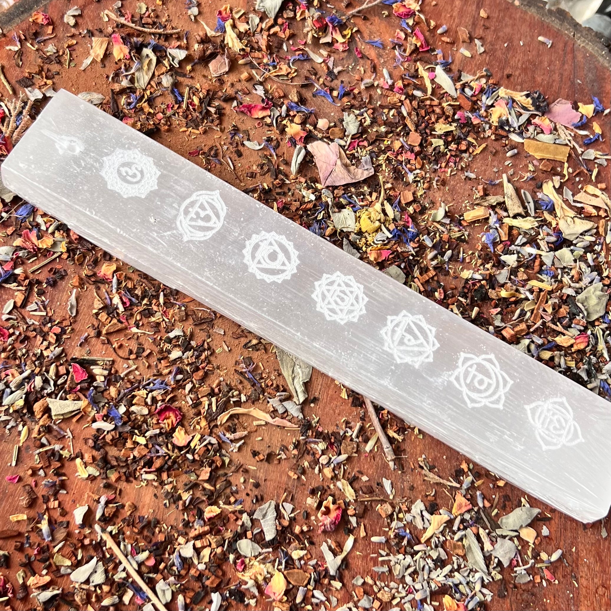 Selenite Chakra Wand & Incense Burner