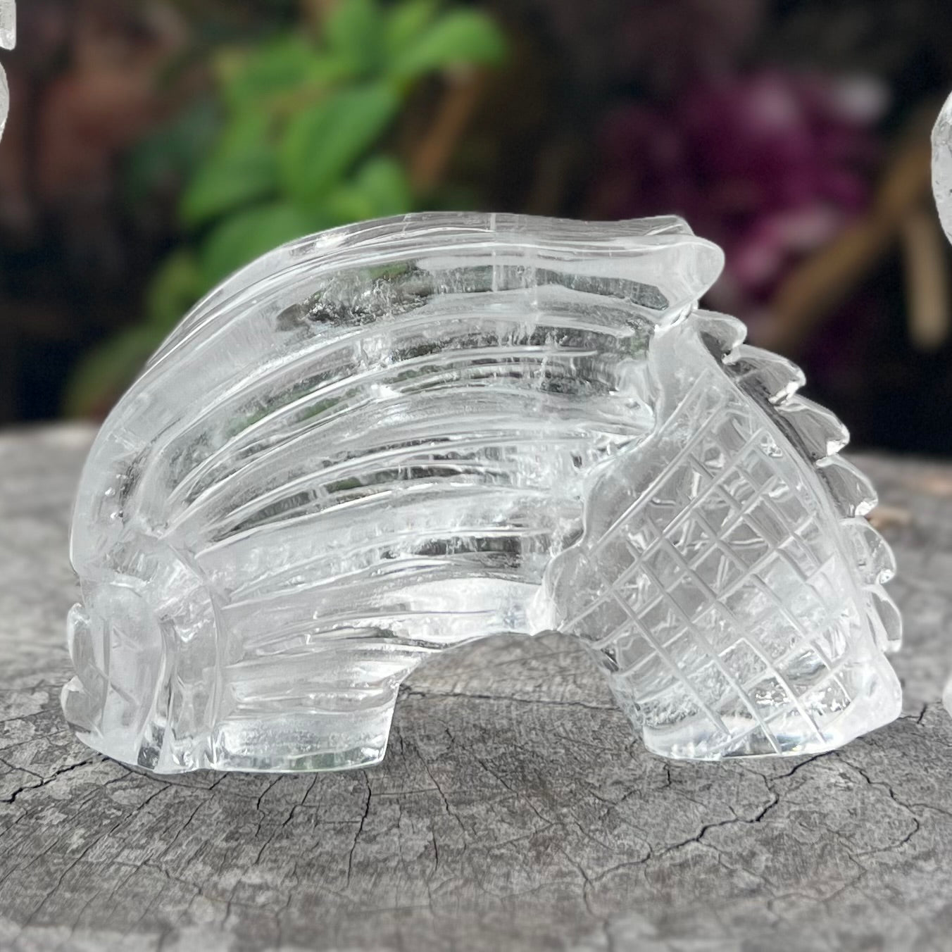 Clear Quartz Sea Dragon Carving ~ 3 Piece Set