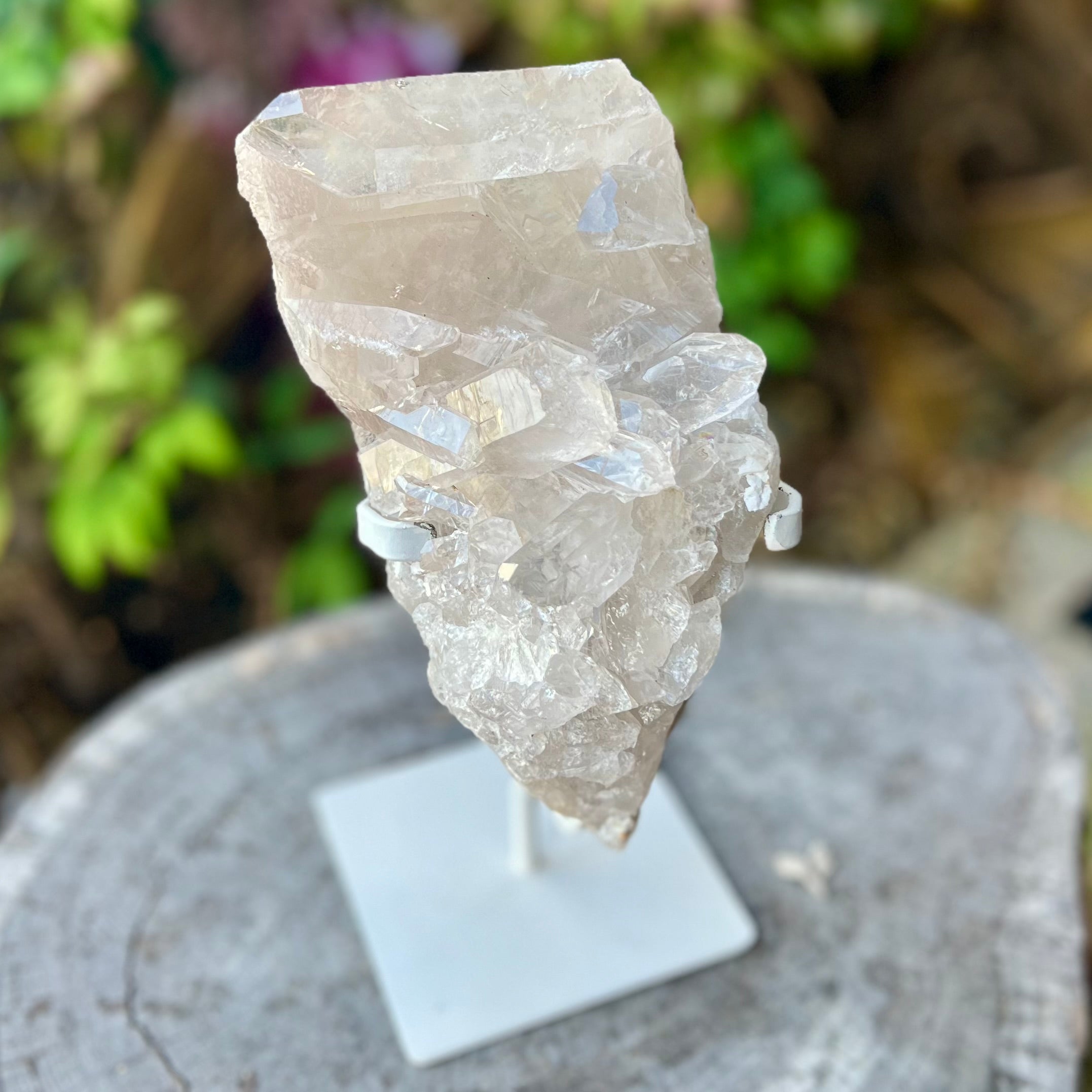 Clear Quartz Cluster on Stand