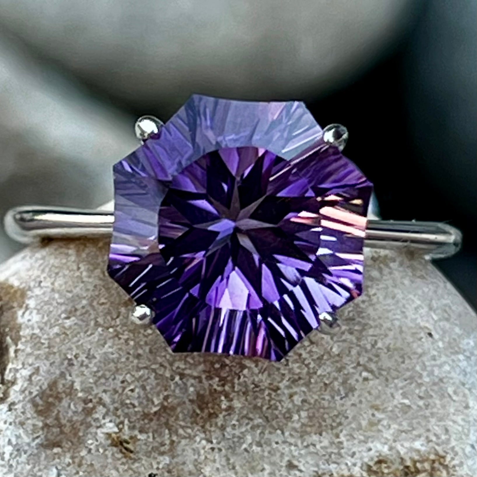Amethyst Sterling Silver Ring ~ 10