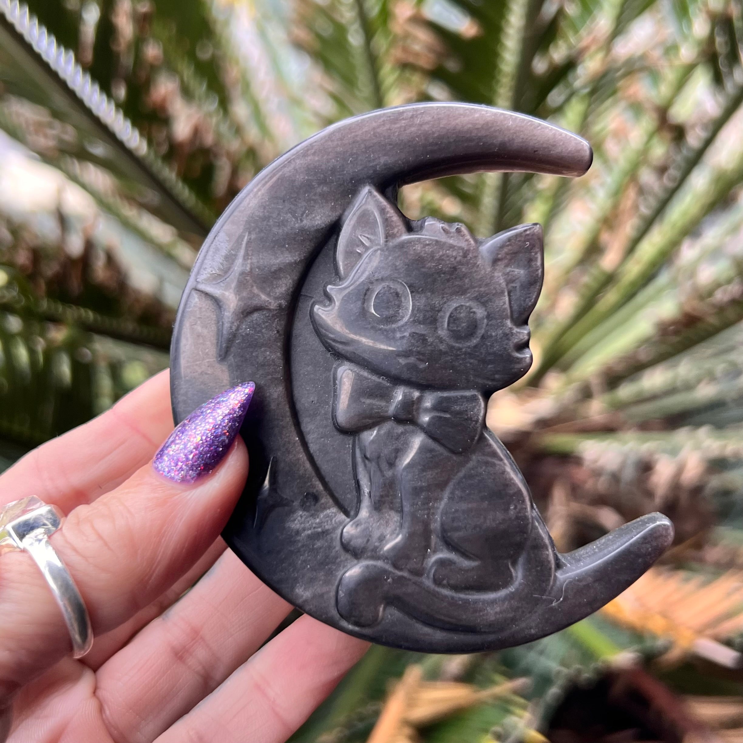 Celestial Kitty Cat ~ Silver Sheen Obsidian