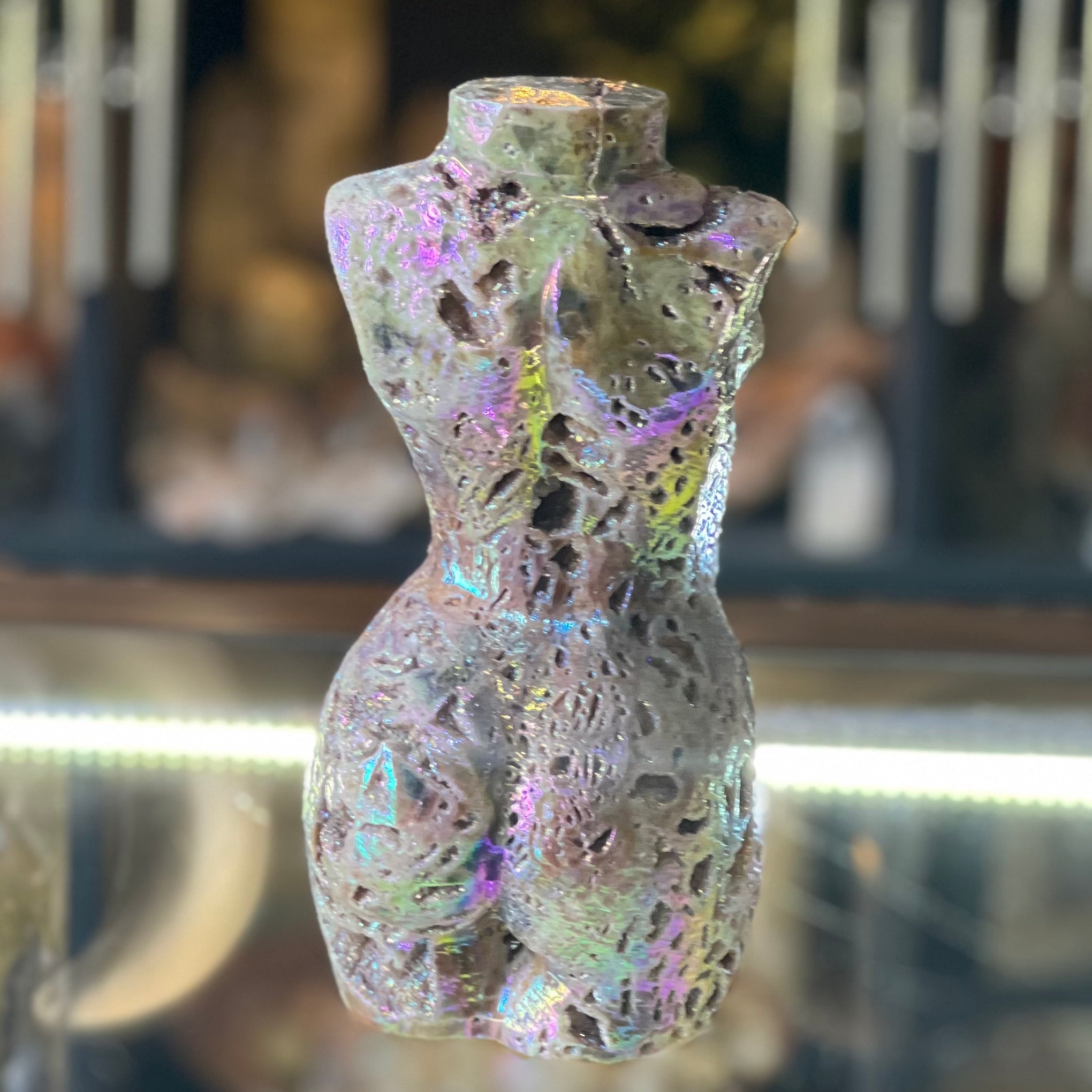 Booty Licious Electroplated Sphalarite Lady Body Carving