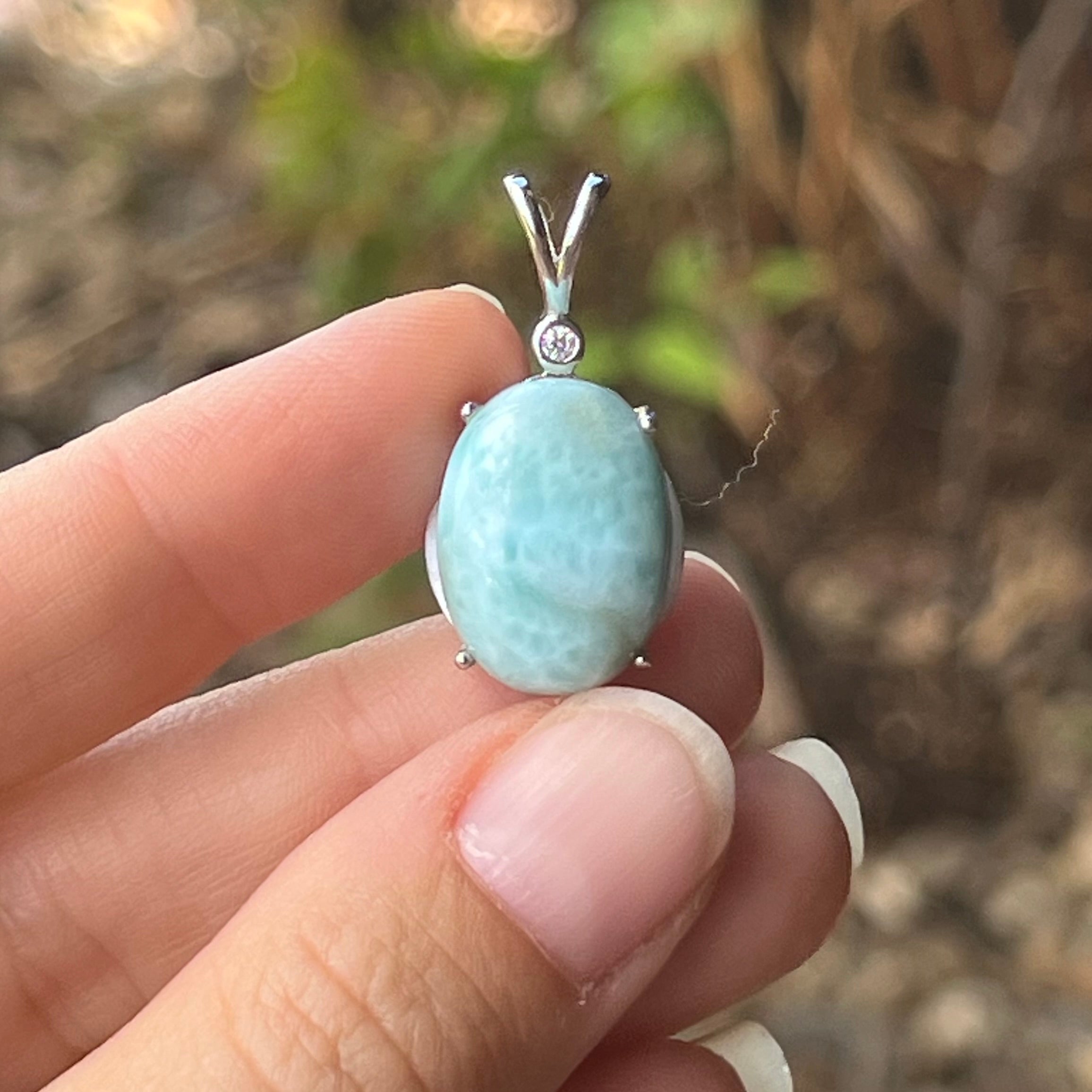 Larimar and Topaz ~ Sterling Silver Pendant (3)