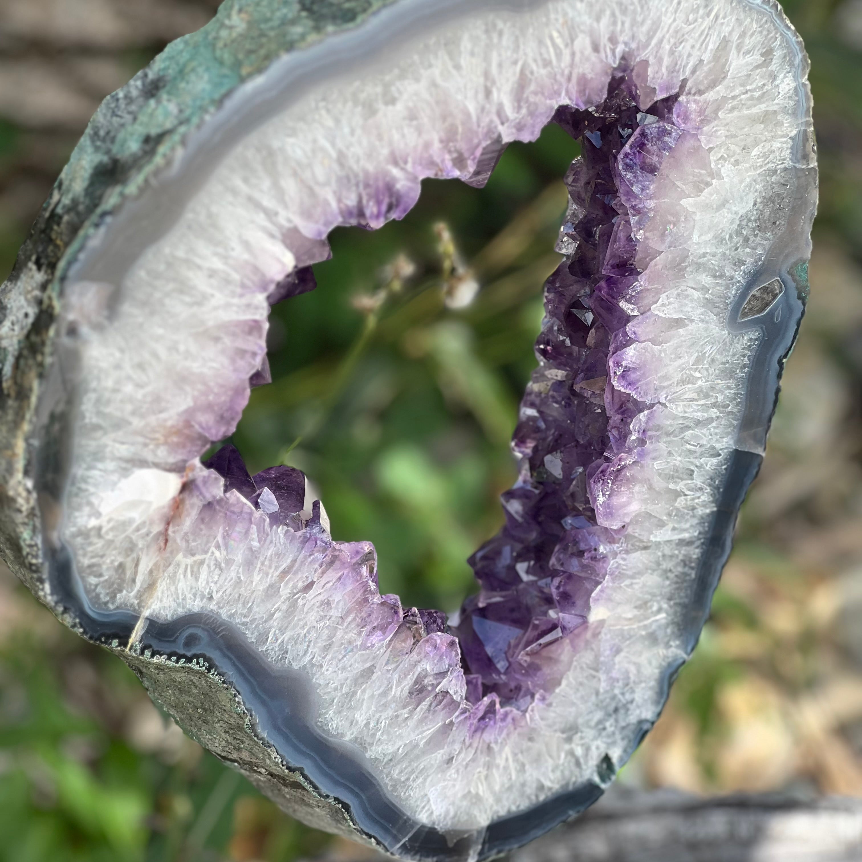 Amethyst Portal on Metal Stand