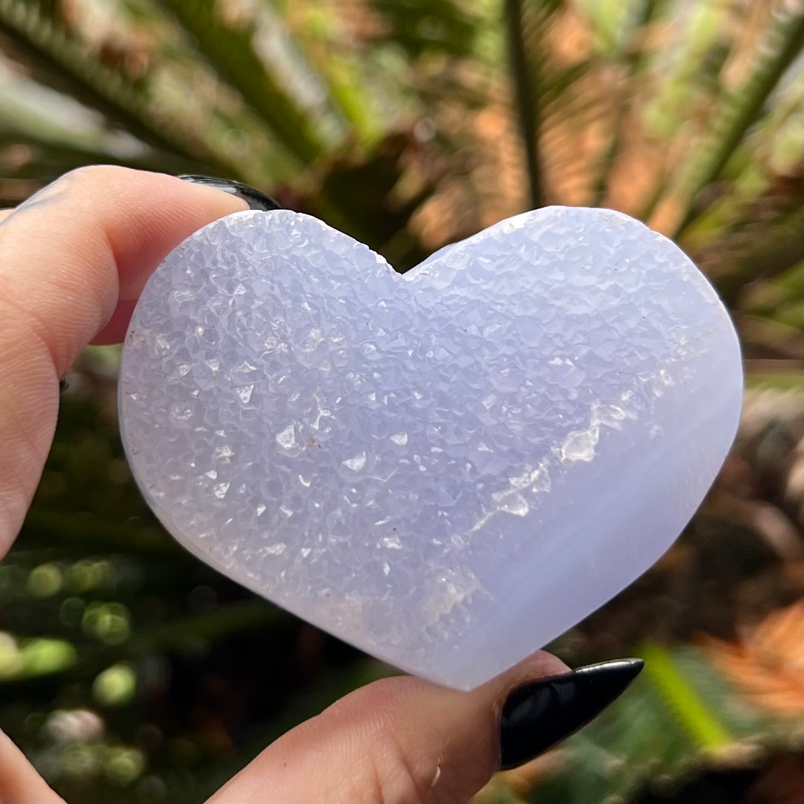 Blue Lace Agate Semi Raw ~ Heart