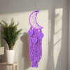 Purple Boho Crescent Moon Macrame Dream Catcher