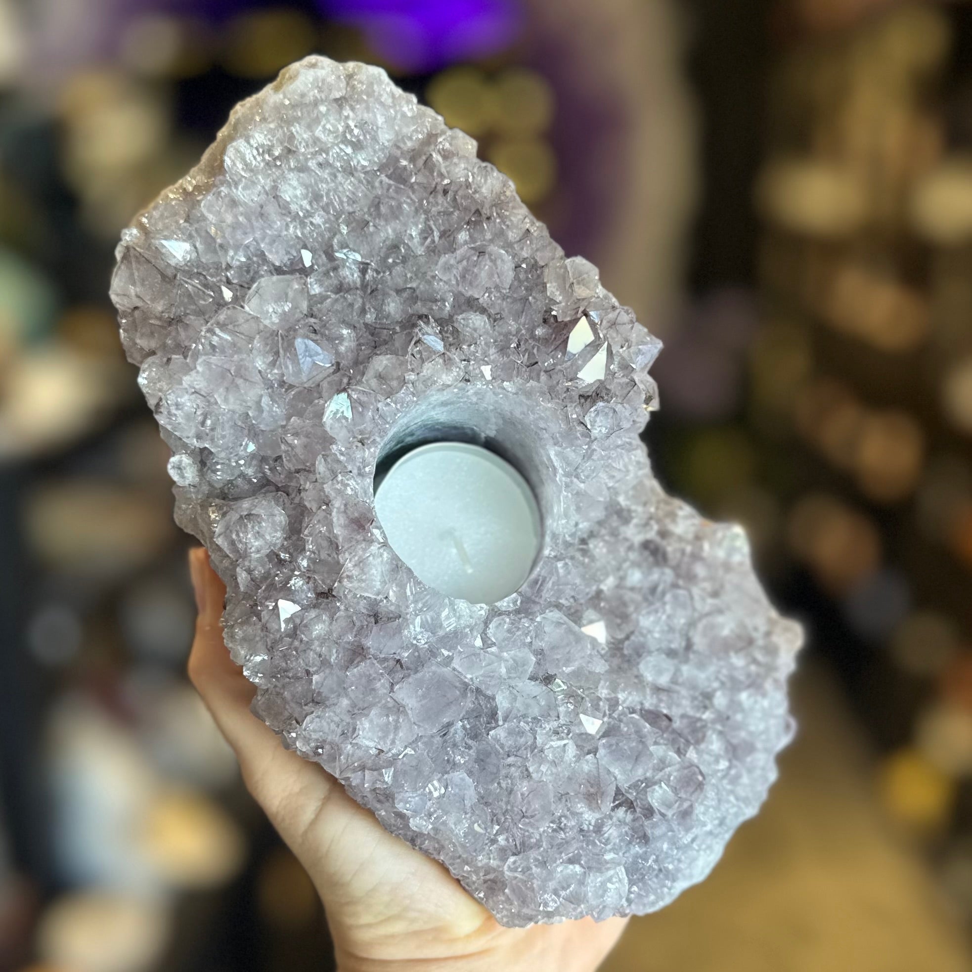 Amethyst Tea Light Candle Holder