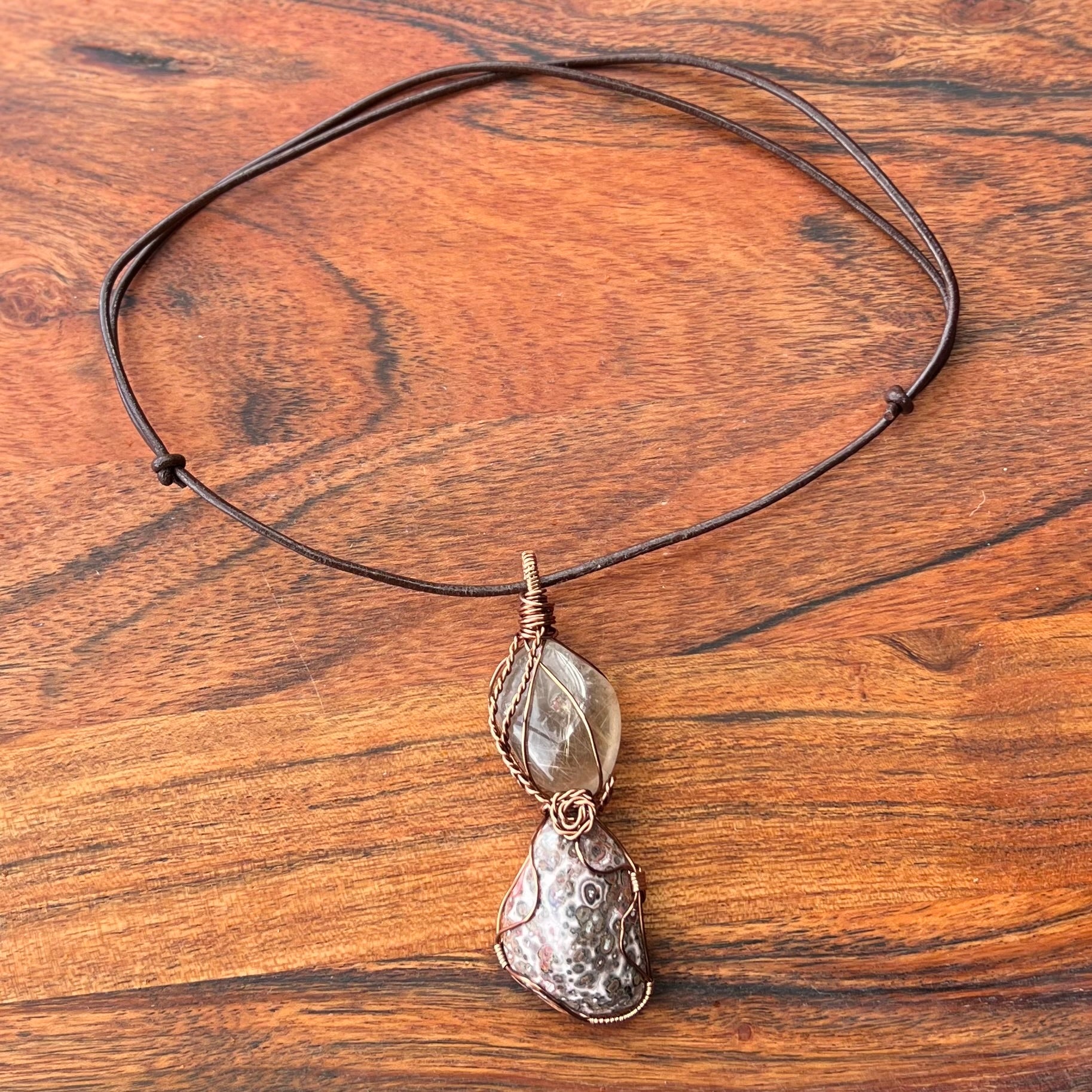 Muse Forged ~ Artesian Leopard Skin Jasper and Citrine Necklace