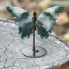 Moss Agate Butterfly Carving