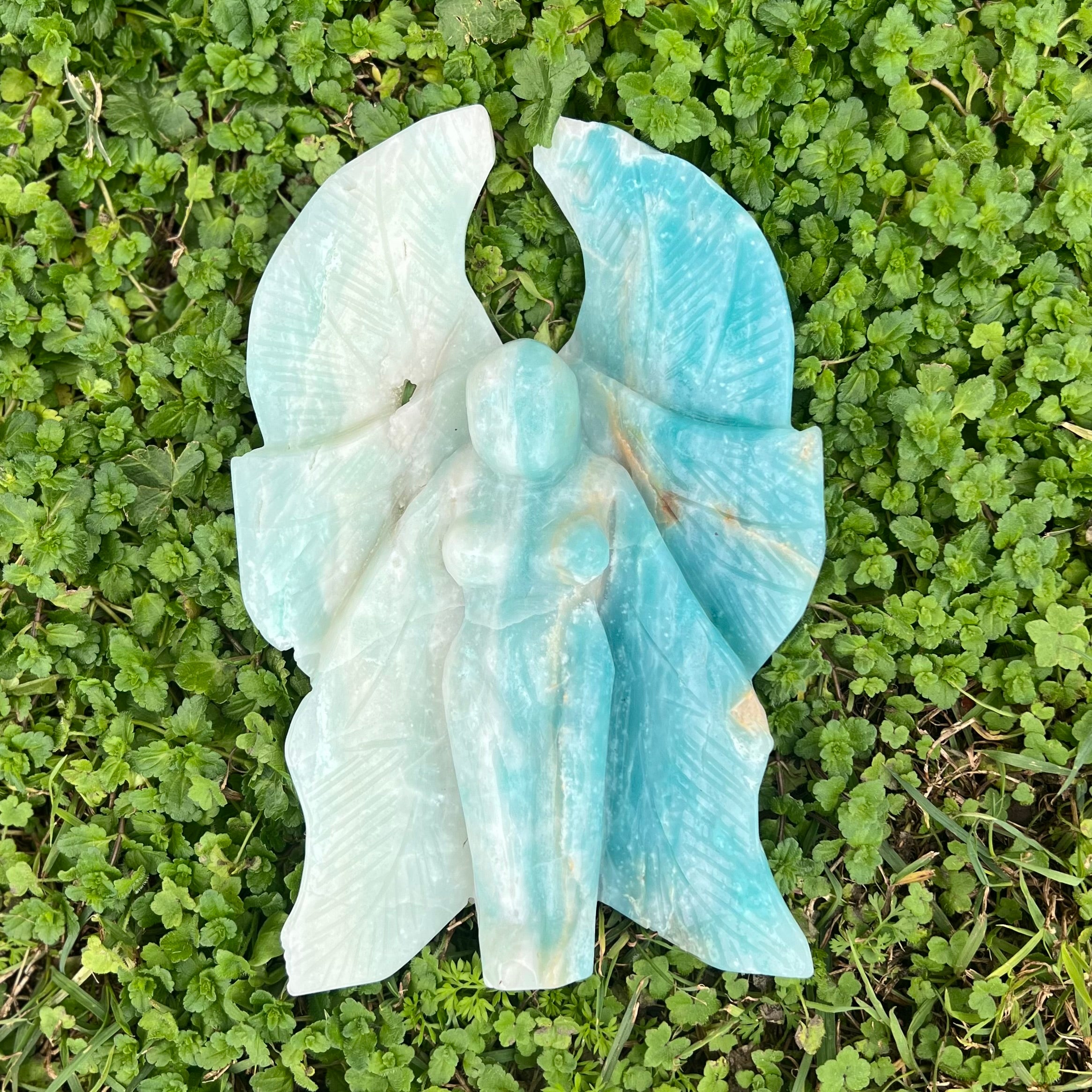 Aragonite Goddess Angel Carving