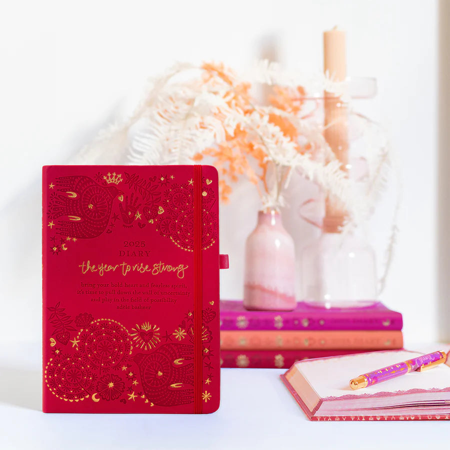 Intrinsic 2025 Diary Planner | The Year to Rise Strong - Radiant Ruby Red