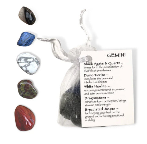 Gemini Zodiac Tumble Stone Bag