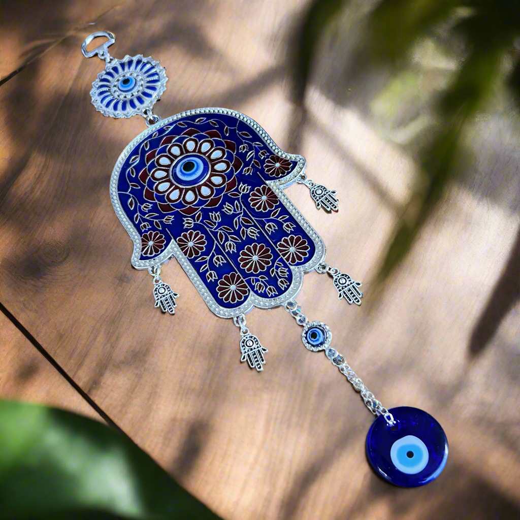 Hamsa Protection Evil Eye Hanger ~ Dark Blue