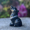 Black Agate ~ Wolf Carving ~ Medium