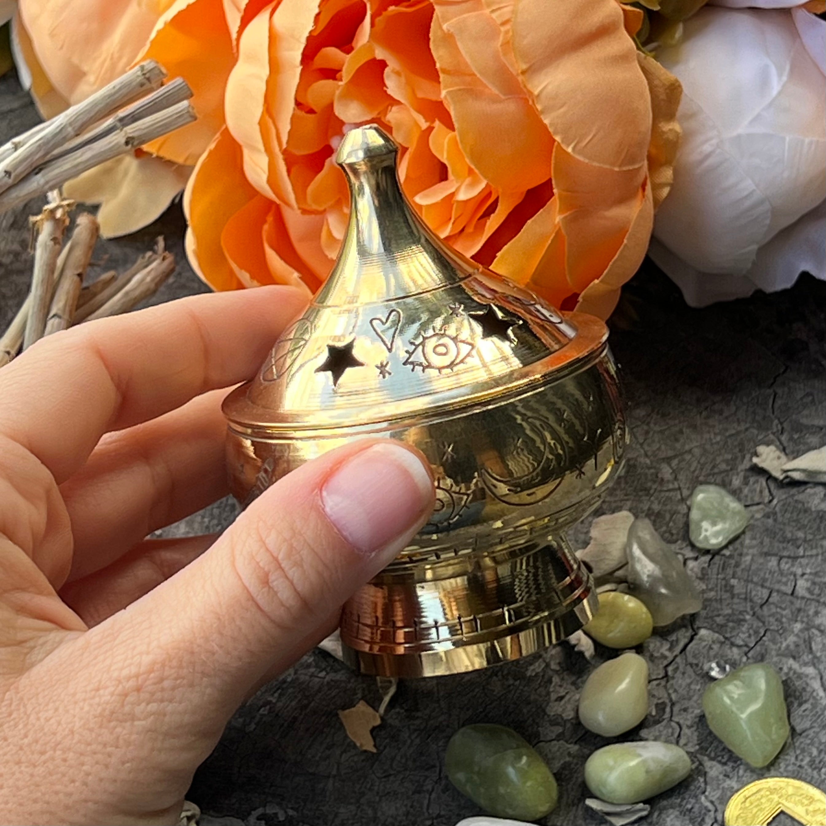Brass Pentacle Incense Burner