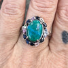 Chrysocolla & Sapphires~ Sterling Silver Ring ~ size 9