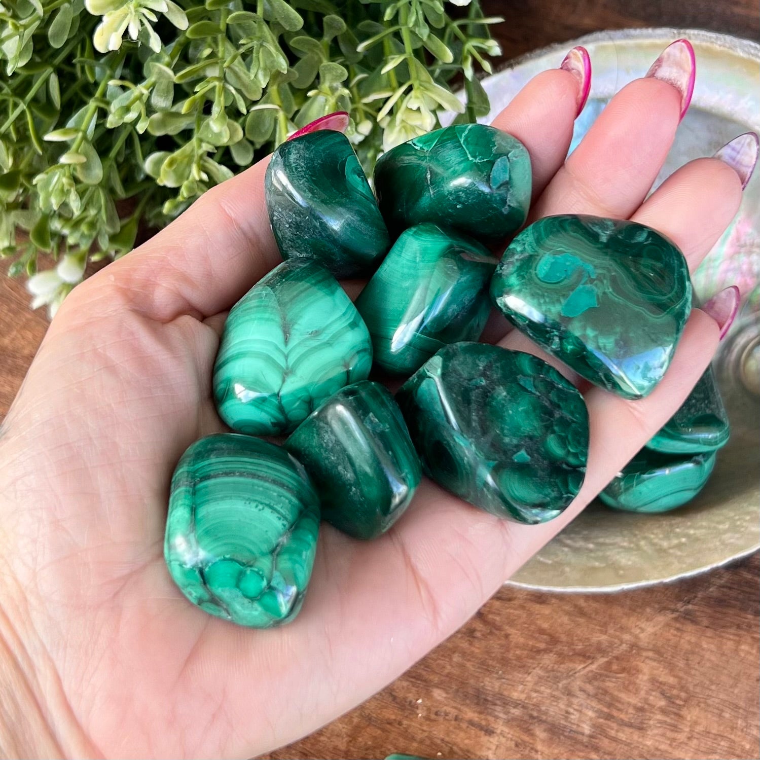 Malachite Tumble Stone ~ Large