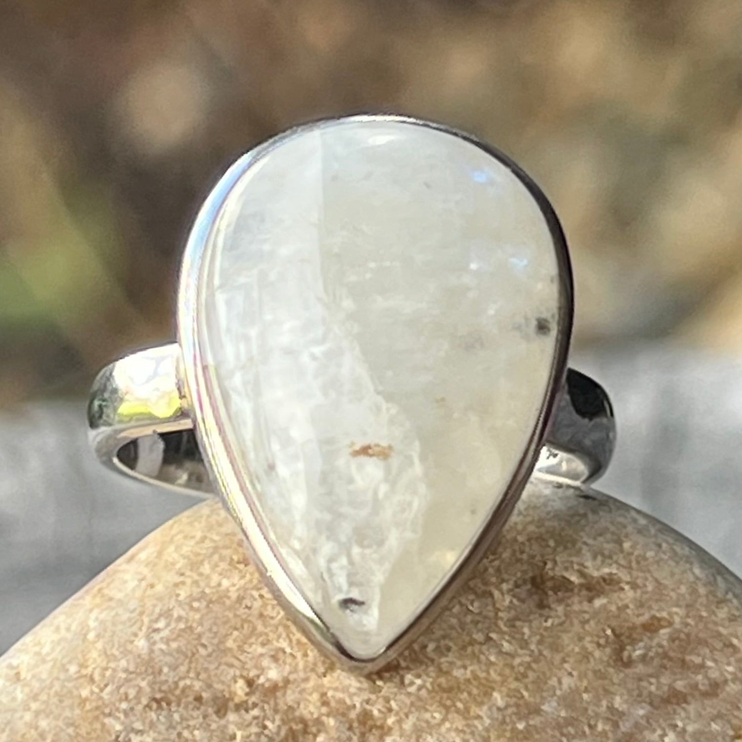 Moonstone Sterling Silver Ring ~ 8