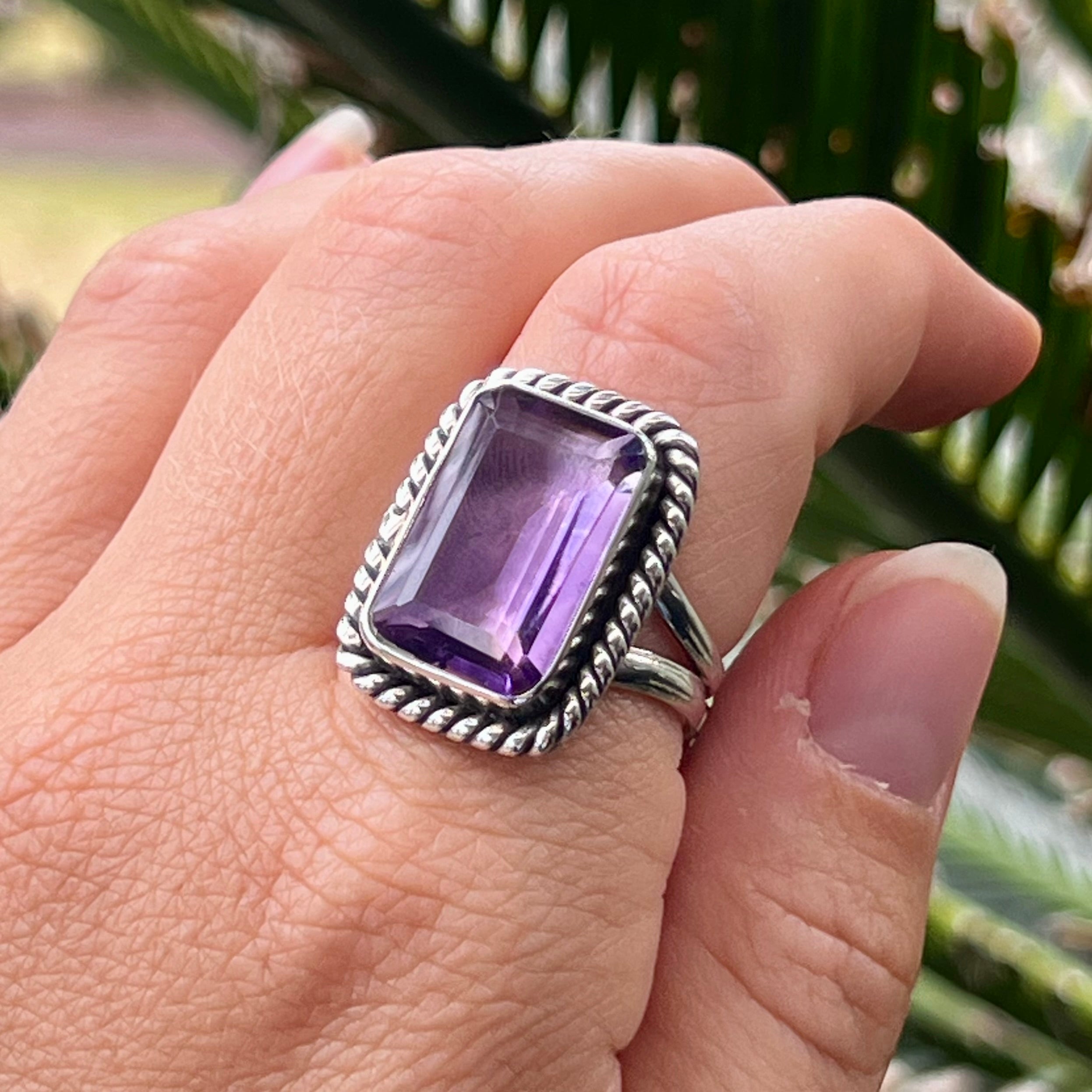 Amethyst Sterling Silver Ring ~ 9