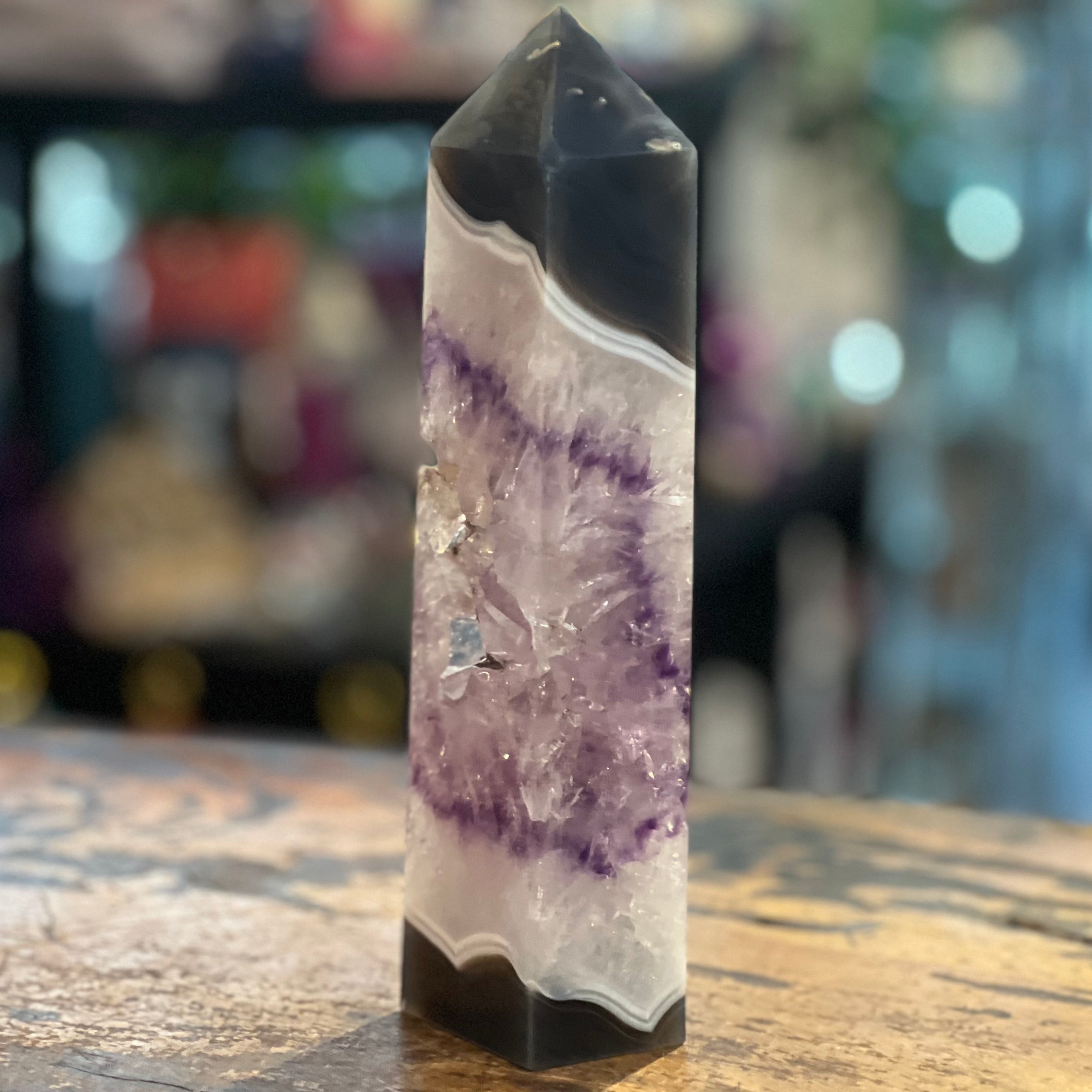 Amethyst & Agate Geode Tower