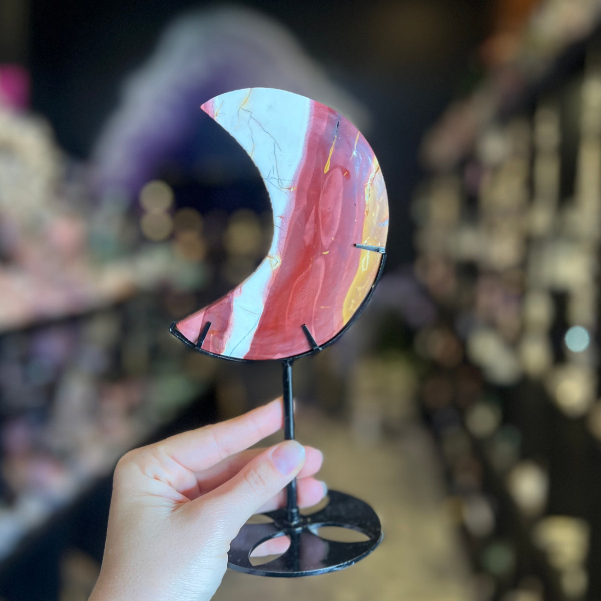 Mookaite Crescent Moon Carving
