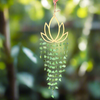 Sea Glass Lotus Wind Chime ~ Green ~ New Beginnings ~ Small