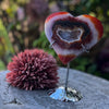 Carnelian Geode Heart on Stand