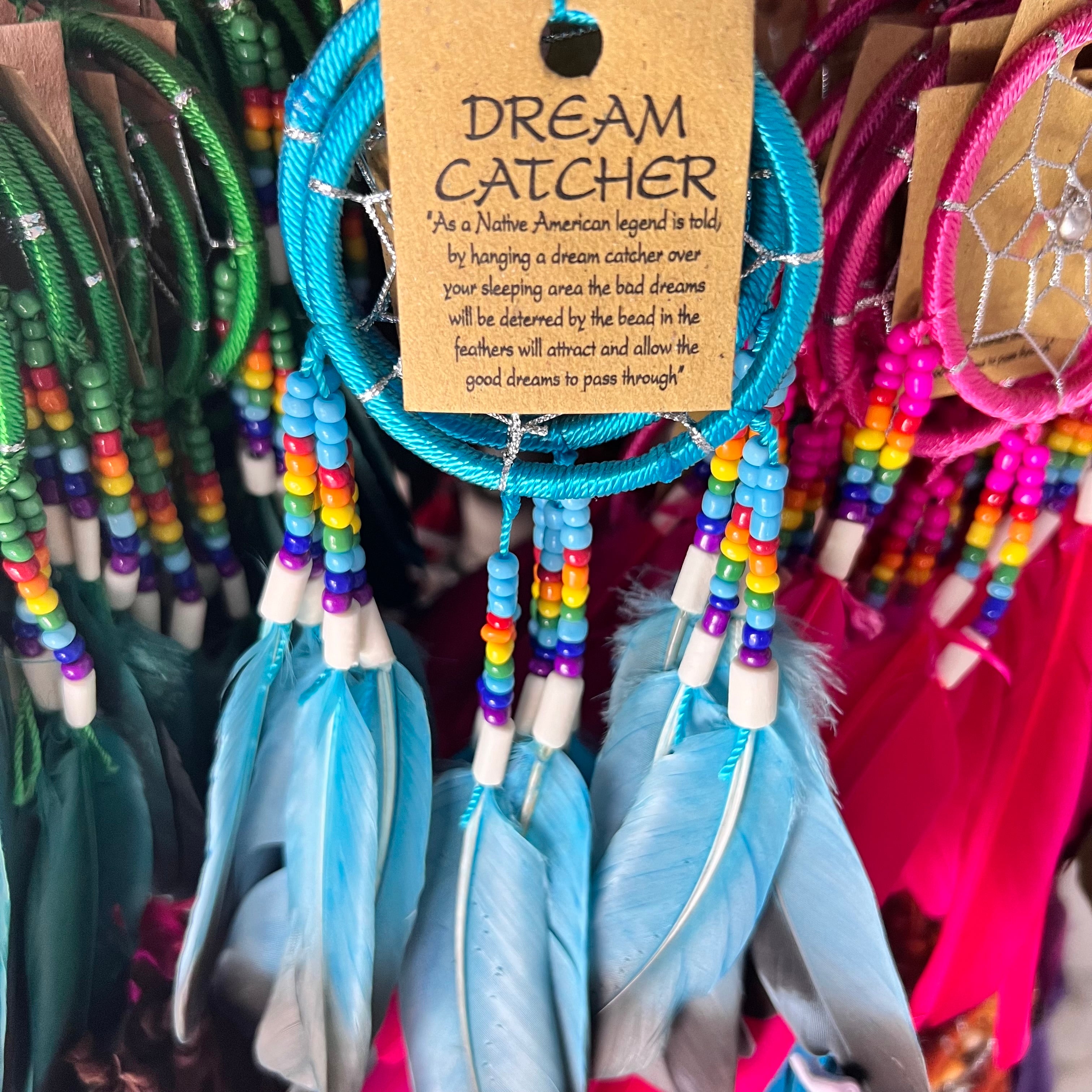 Tree of Life Native Rainbow Dream Catcher ~ Blue