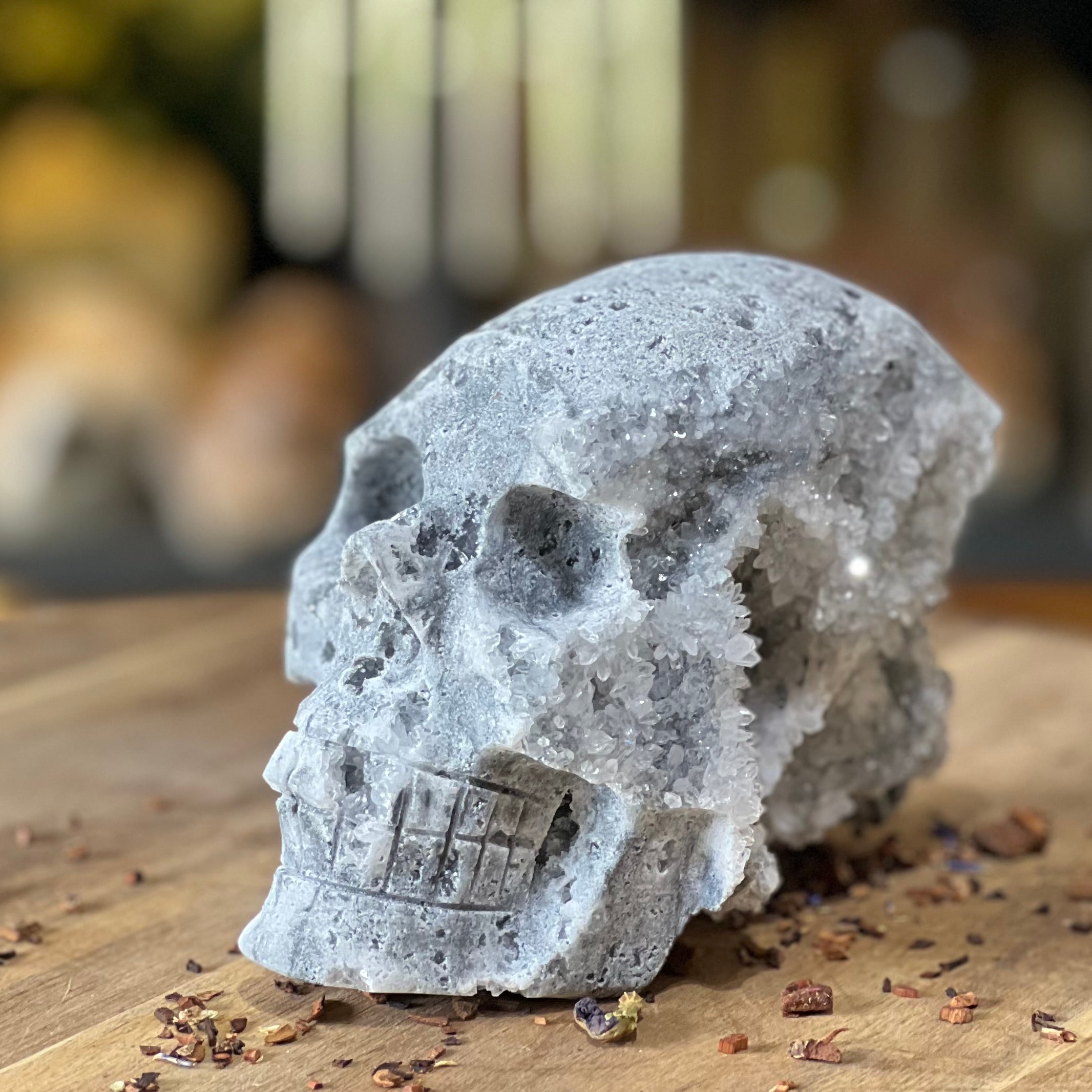 Sphalerite Geode Drusy Skull