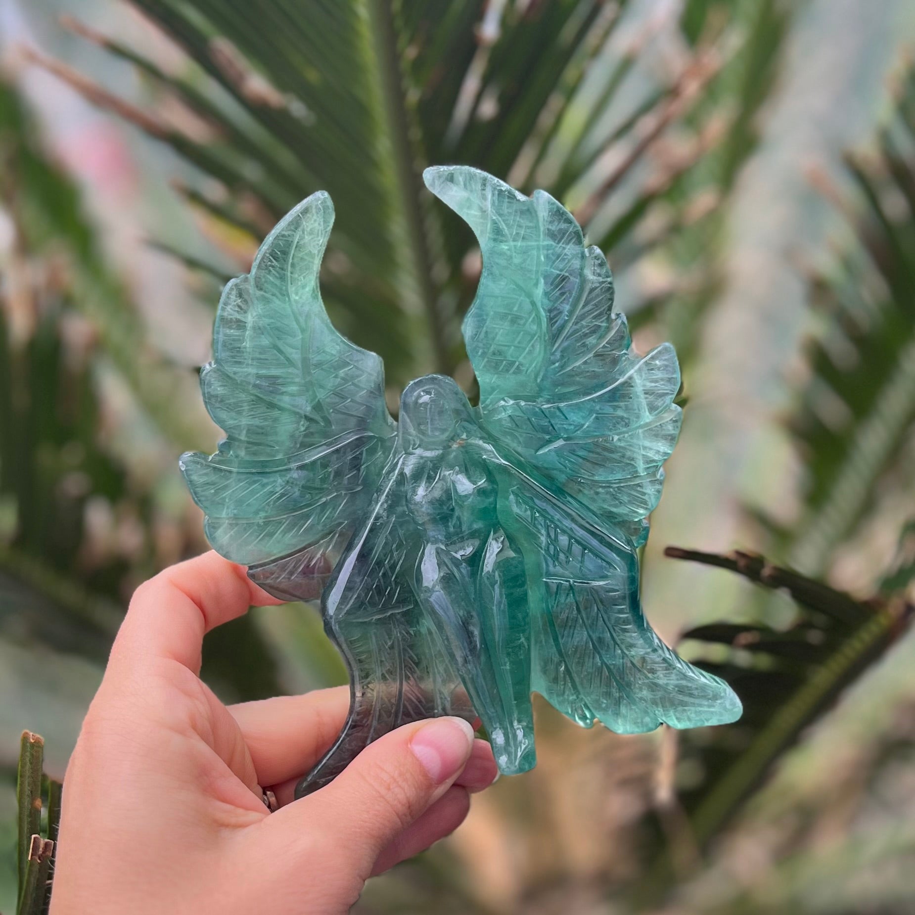 Green Fluorite Goddess of Compassion Carving (3)