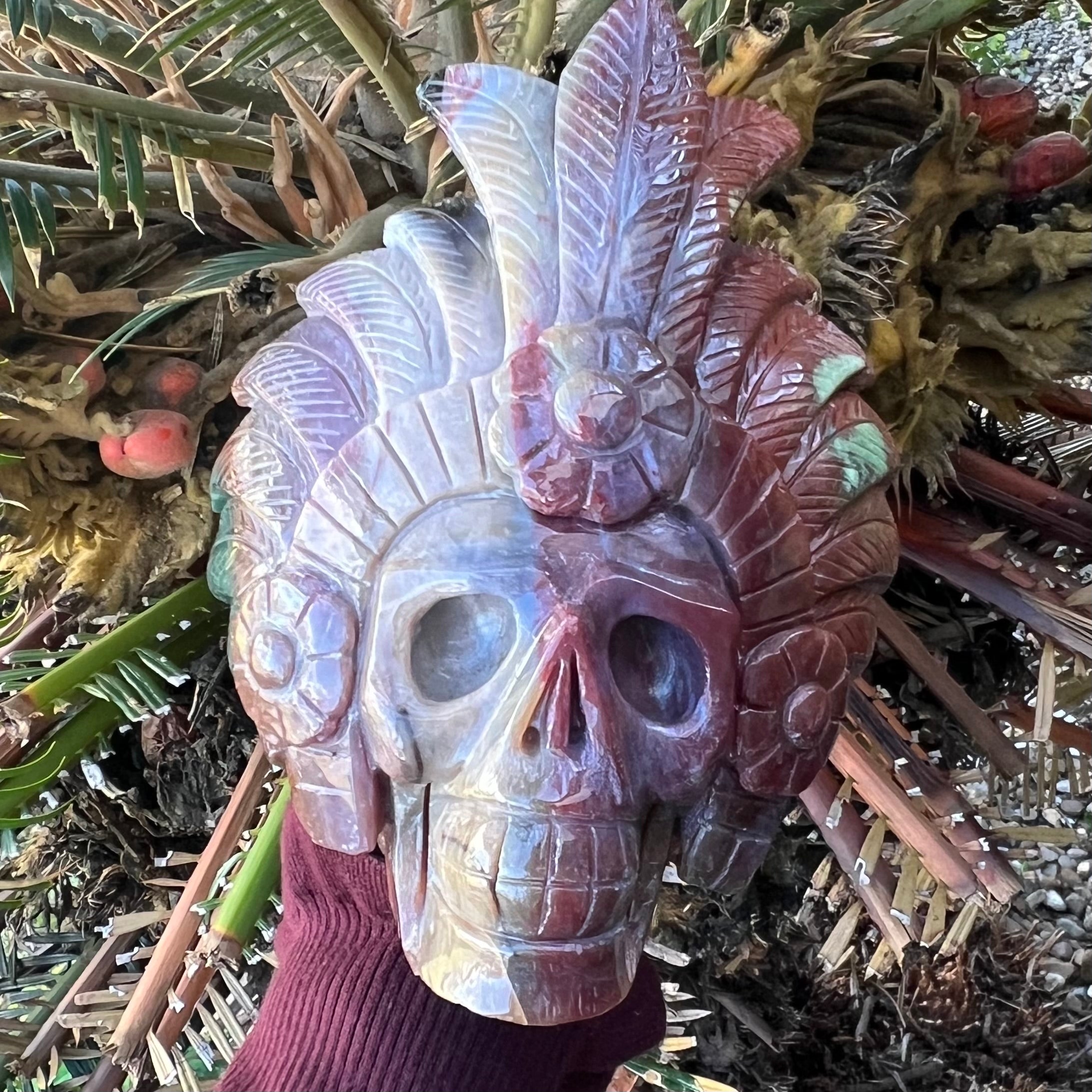 Ocean Jasper Tribal Guardian Skull