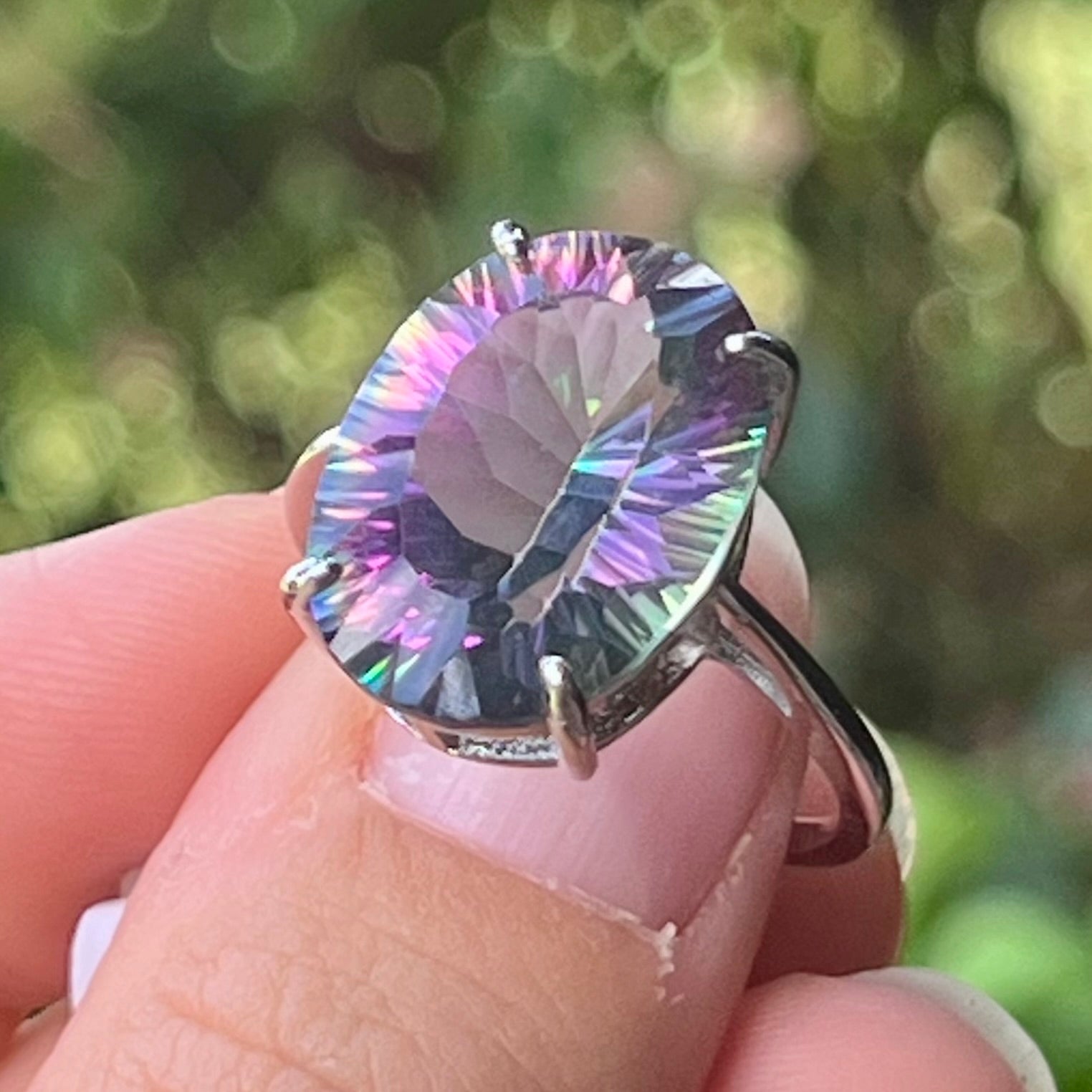 Mystic Topaz ~ Sterling Silver Ring ~ size 9