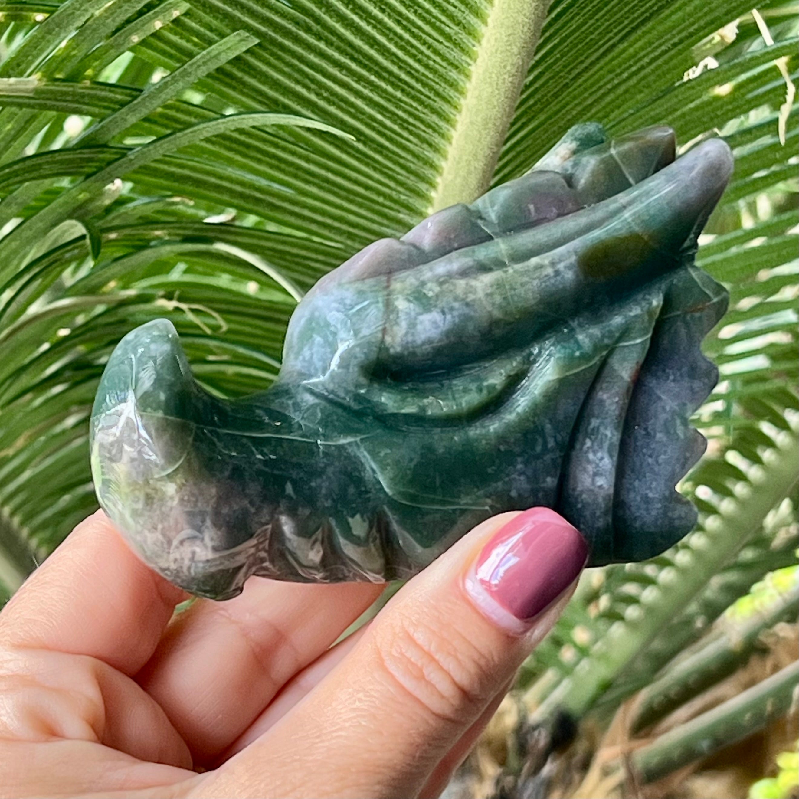 Ocean Jasper Dragon Head Carving