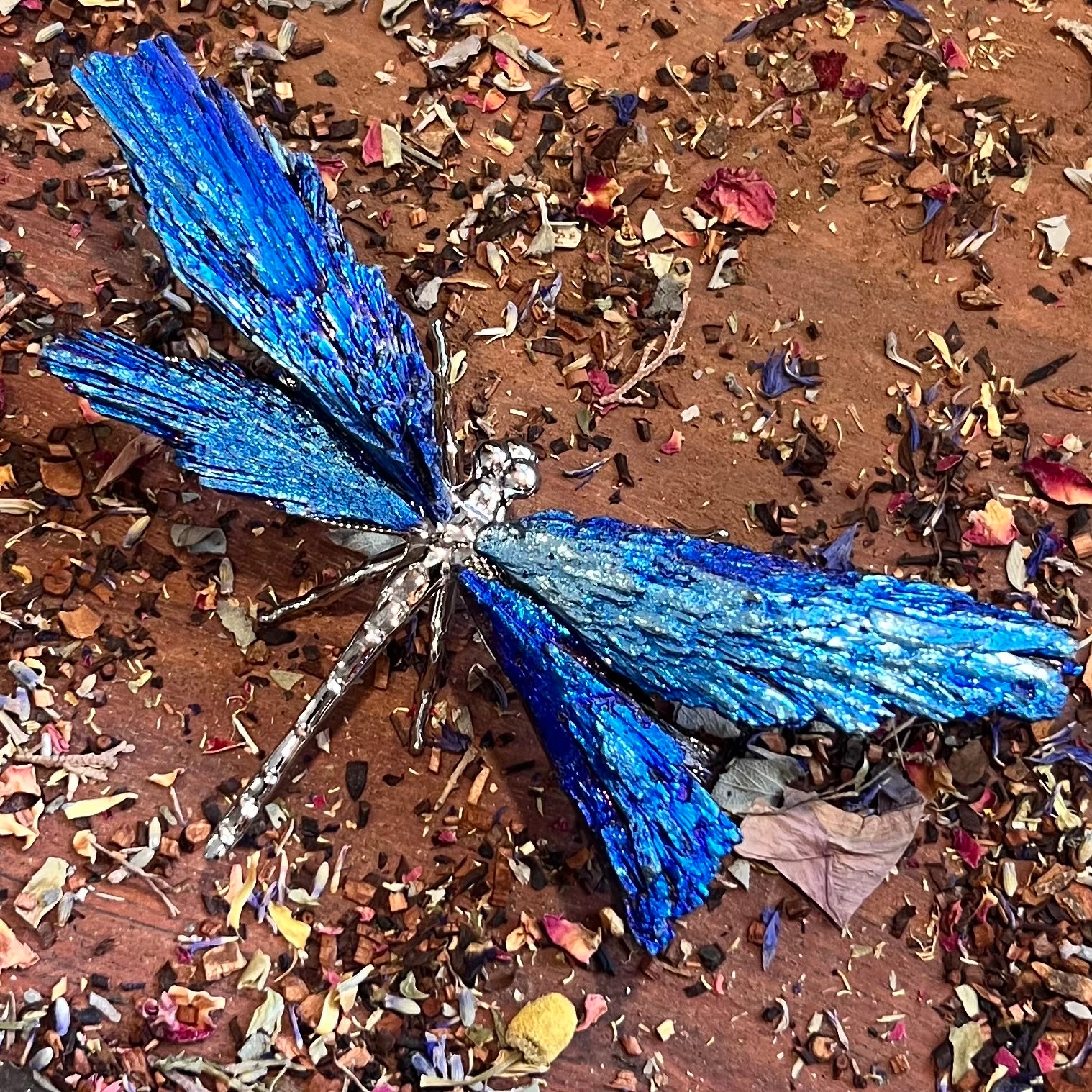 Dragon Fly ~ Blue Kyanite Electroplate