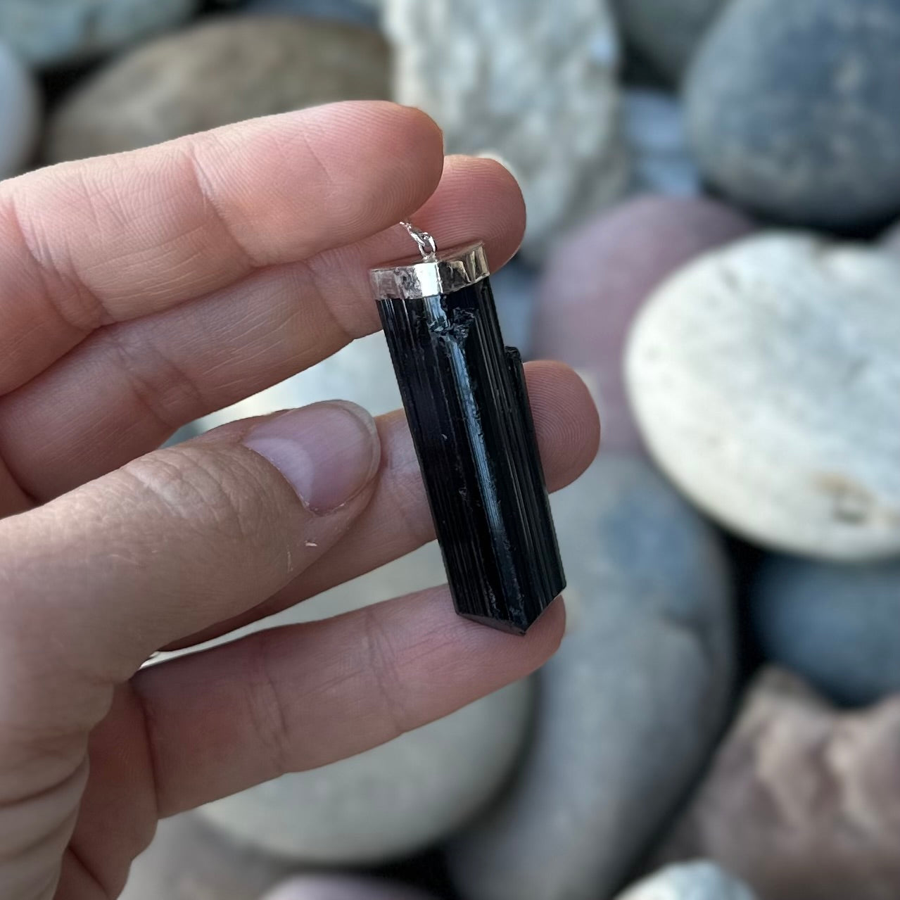 Raw Black Tourmaline Pendant