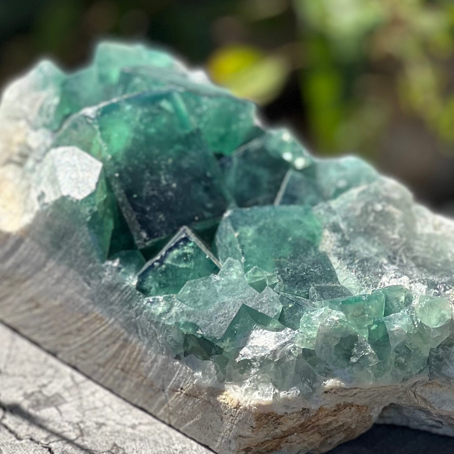 Raw Green Fluorite on Matrix