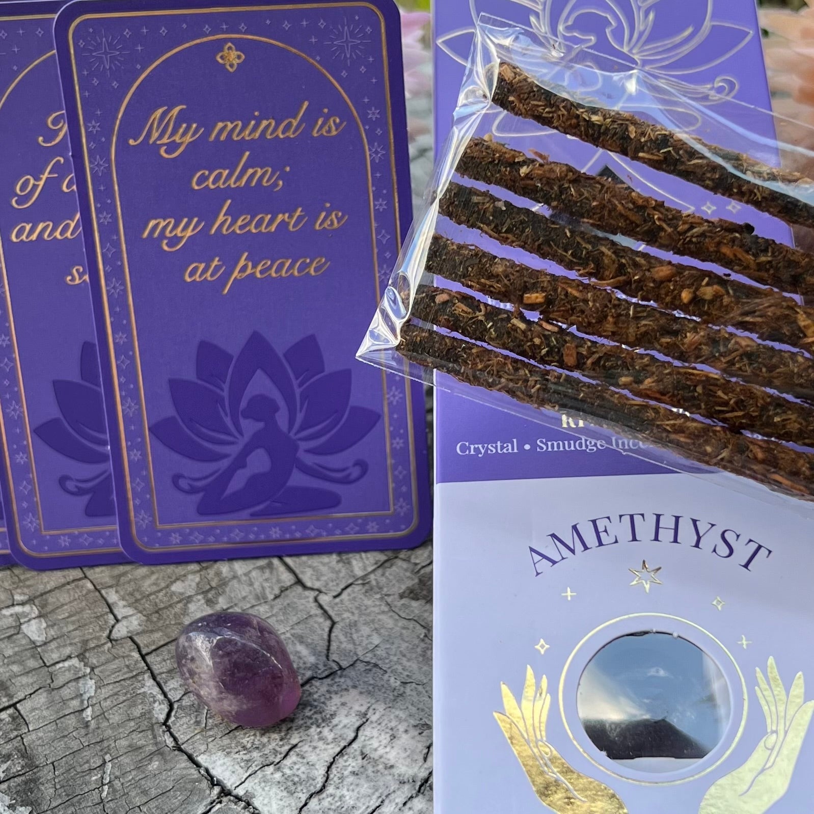 Affirmation of Peace ~ Amethyst Incense Kit