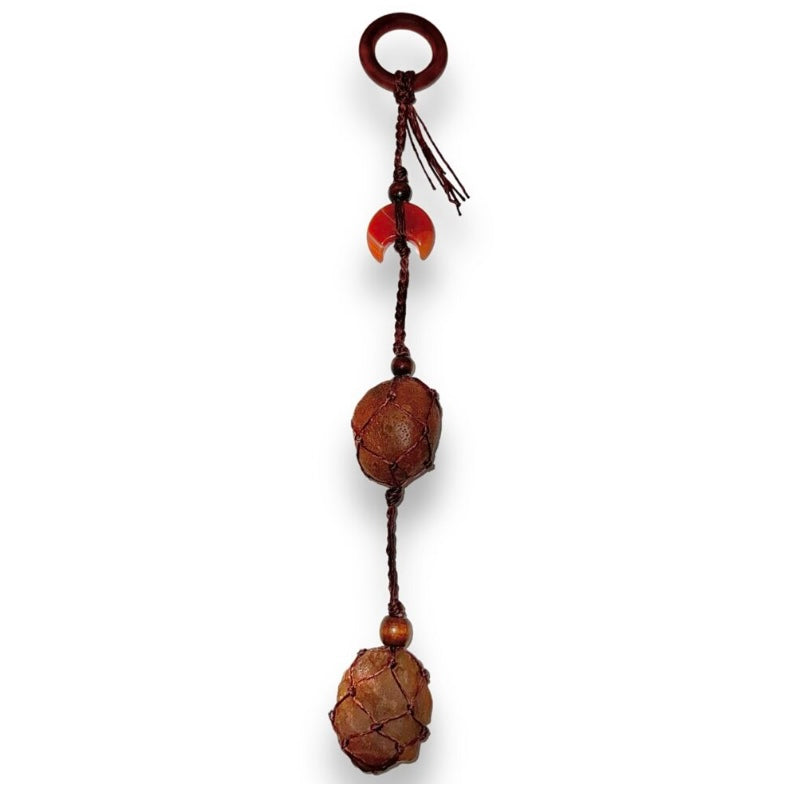 Triple Carnelian Macrame Crystal Hanger