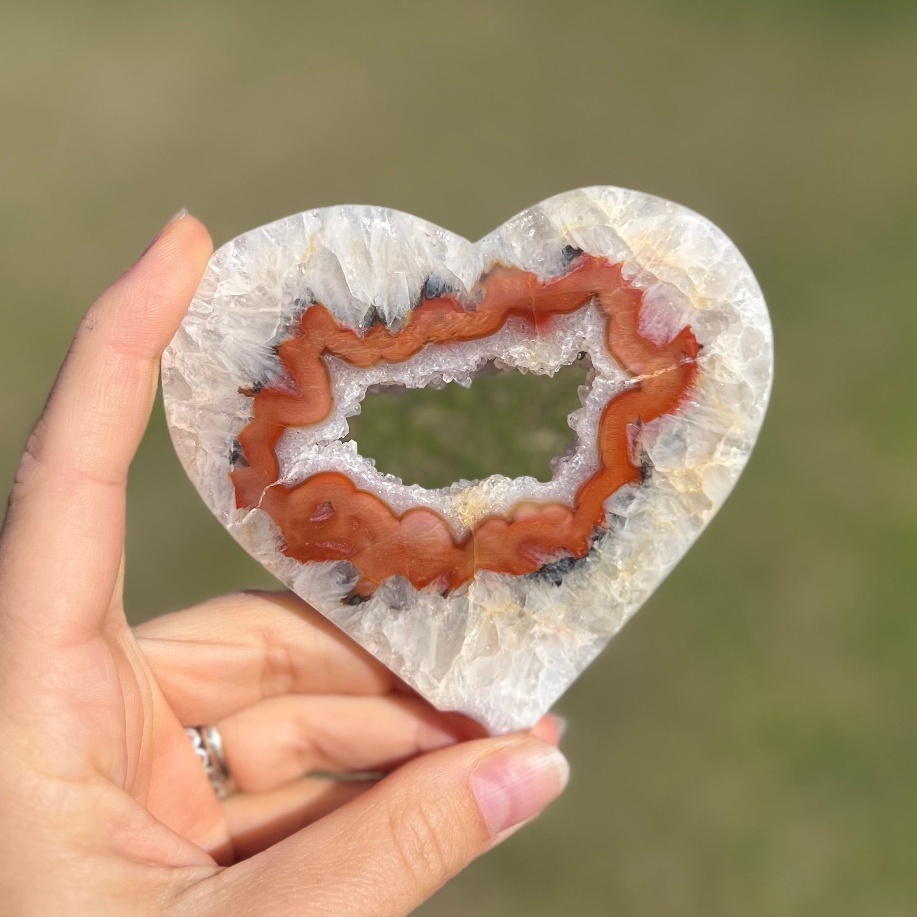 Carnelian Geode Heart