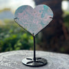 Blue Aragonite Heart on Stand