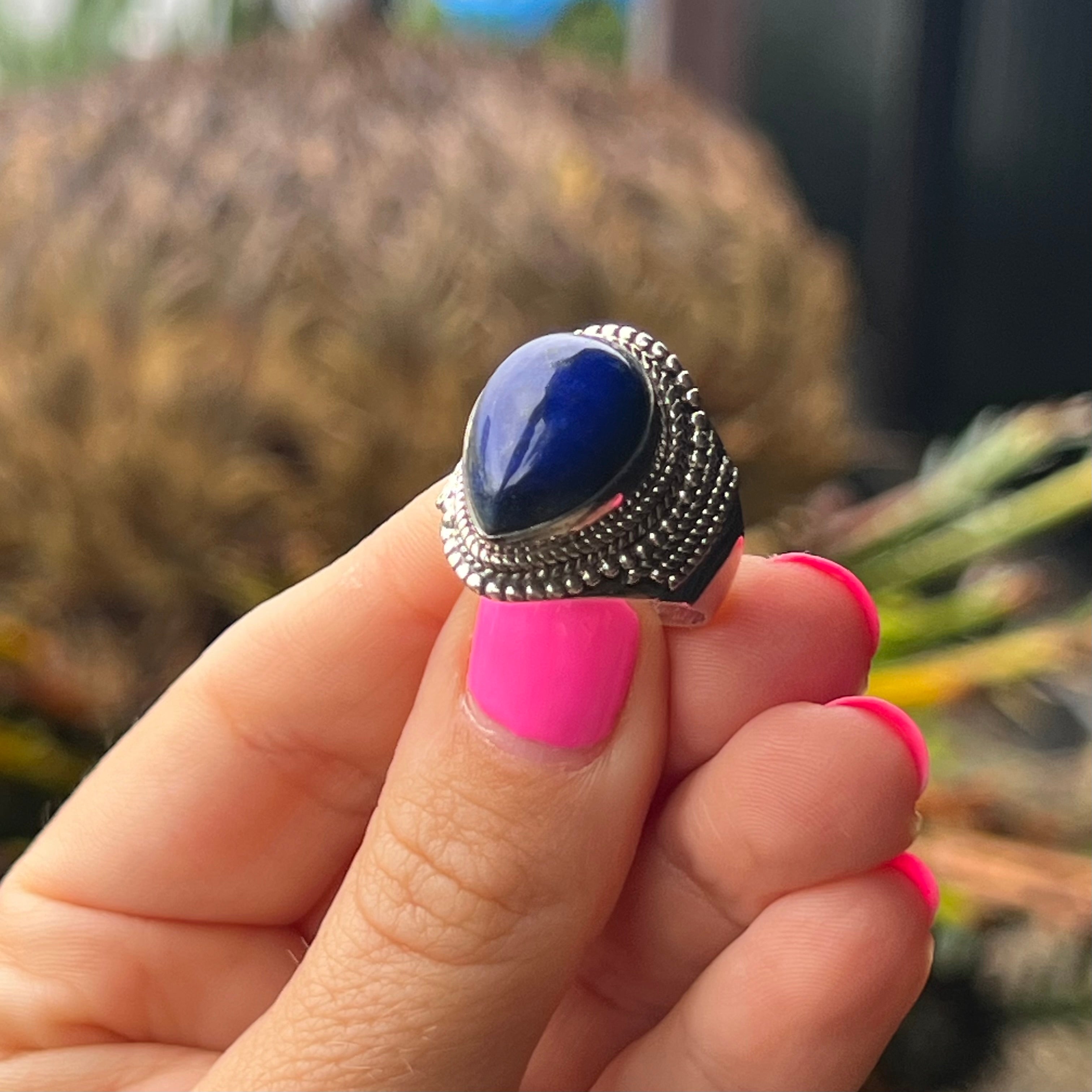 Lapis Lazuli Sterling Silver Ring ~ 8.5